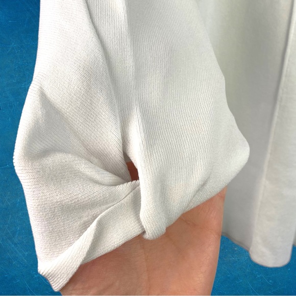 HP💎 NWT Donna Karan New York Twist 3/4 Sleeve Scoop Neck Knit Blouse White XS - Picture 5 of 16